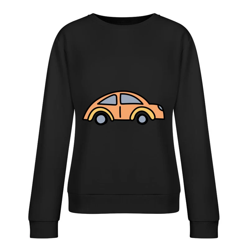 Dessiné à la main voiture orange Femme Sweat-shirt à enfiler