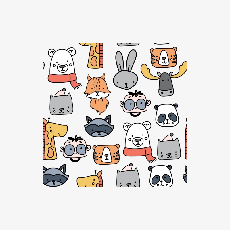 Motifs d'animaux adorables et colorés Homme Manches Longues T-Shirt