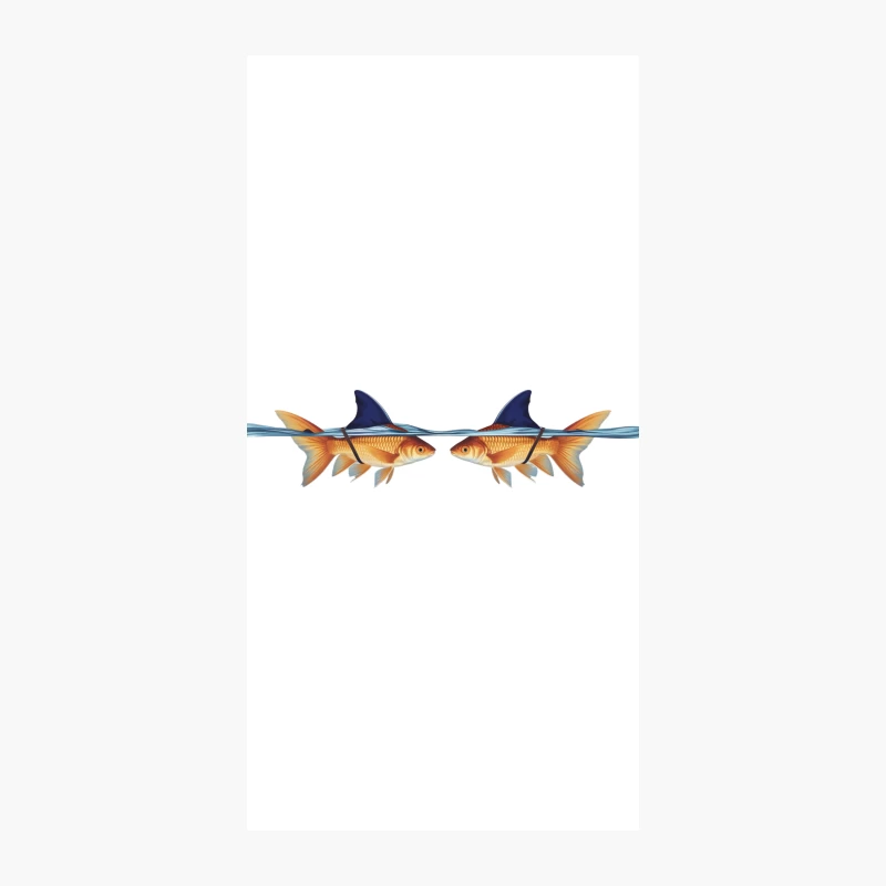 Surreal Goldfish with Shark Fins: A Creative Aquatic Illusion iPhone Case