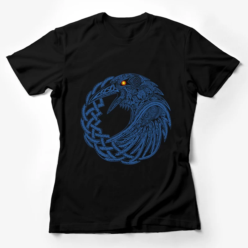 Intricate Celtic Knotwork Raven Illustration Female T-Shirt