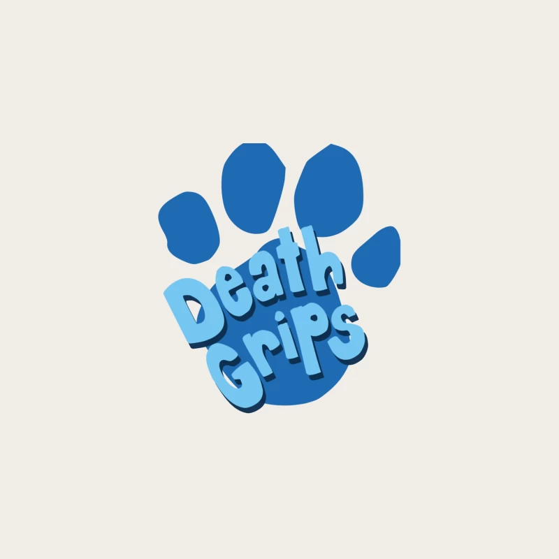 Death Grips Blue Paw Print Logo Design Bucket Hat