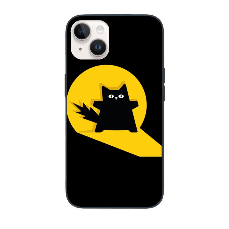 Bold Black Cat Spotlight iPhone Case