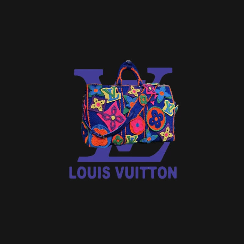 Bunter Louis Vuitton Tasche mit Blumenmuster Damen T-Shirt