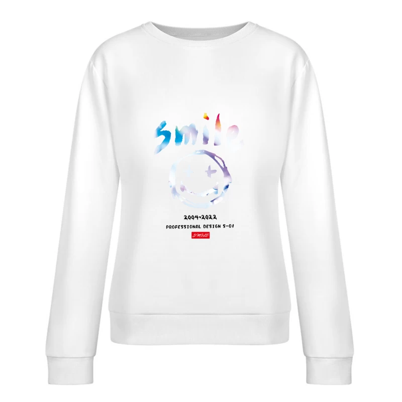 Fröhliches Smiley-Gesicht Design Damen Pullover Sweatshirt