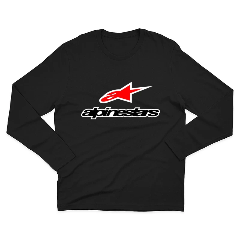 Alpinestars Motorsport Brand Logo with Red Star Design Male Long Sleeve T-Shirt