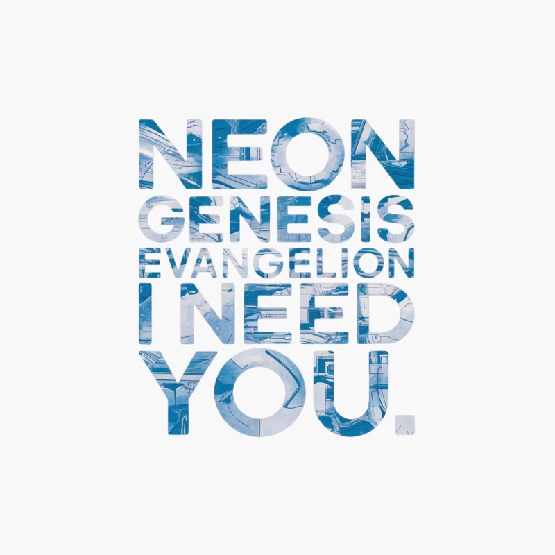 Neon Genesis Evangelion Stylized Typography Design Cotton Tote Bag