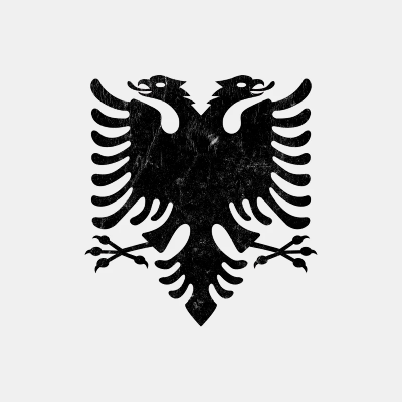 Albania  Faded Vintage Style Eagle Flag Design Male Tank Top