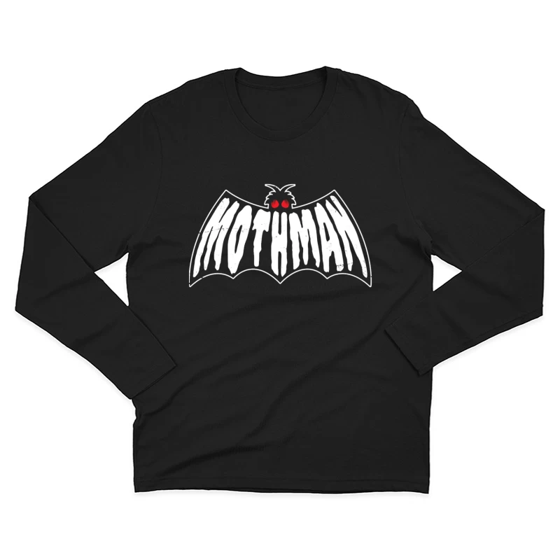 Minimalist White Bat with Red Eyes Male Long Sleeve T-Shirt