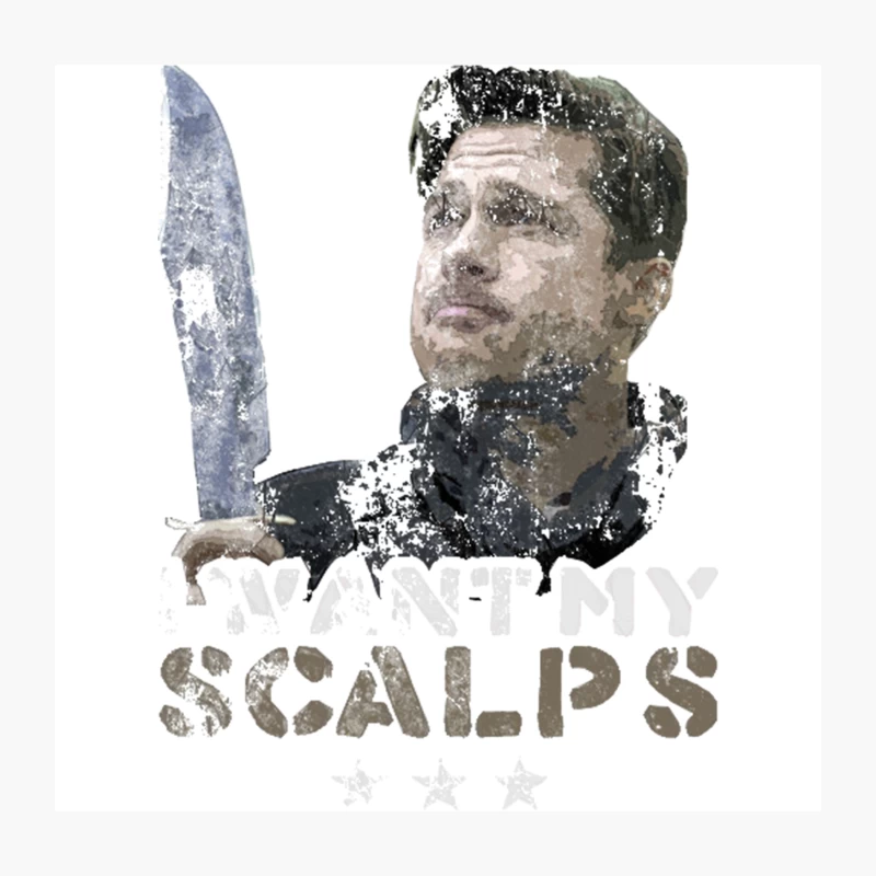 Lt Aldo Raine - I want my Scalps, distressed Throw Pillow
