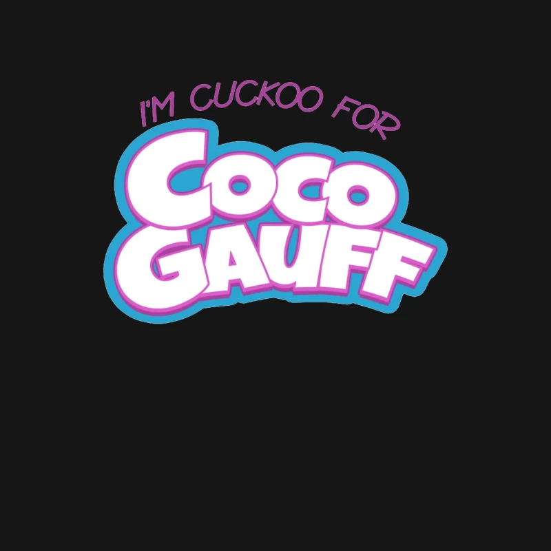 Stylized "I'm Cuckoo for Coco Gauff" Tennis Fan Text Logo Male Long Sleeve T-Shirt