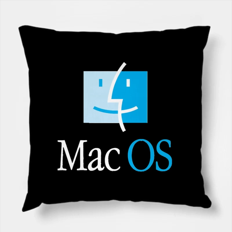 MacOS Operating System Logo in Blue and White Throw Pillow