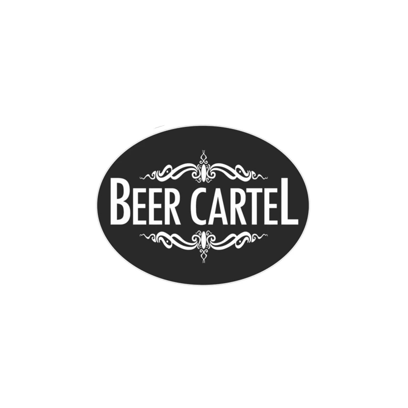 Elegant Black and White Beer Cartel Logo with Ornamental Frame Travel Mug