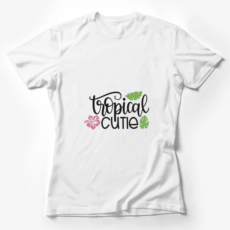 Design Tropical avec Fleurs et Feuilles Femme T-Shirt