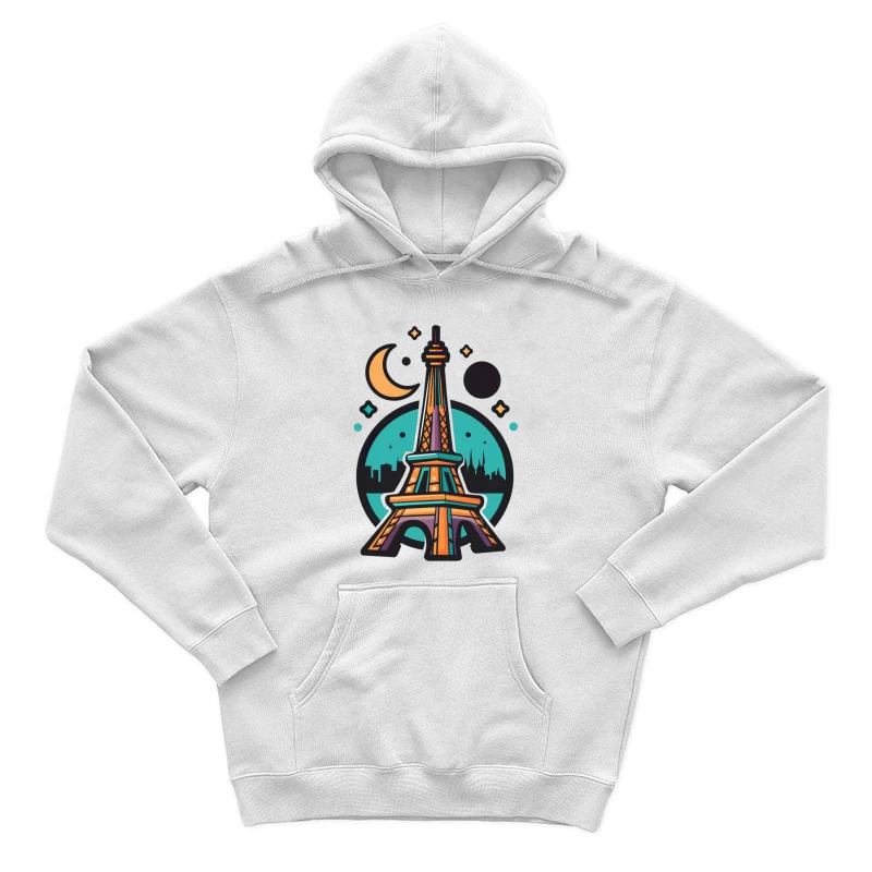 Tour Eiffel stylisée la nuit Homme Sweat à capuche