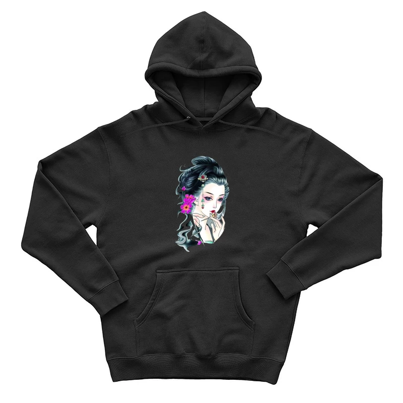 Elegante Frau mit Blüten Herren Pullover Hoodie