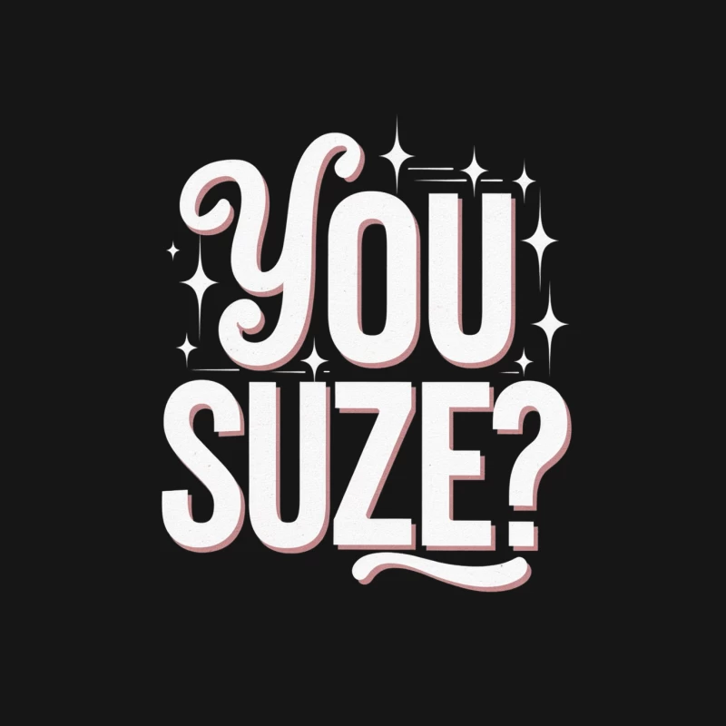 Minimalist Pink Typography: "You Suze?" Question Design Male Long Sleeve T-Shirt
