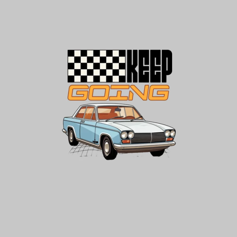 Klassisches Auto mit Motivationsspruch Damen Langarm T-Shirt