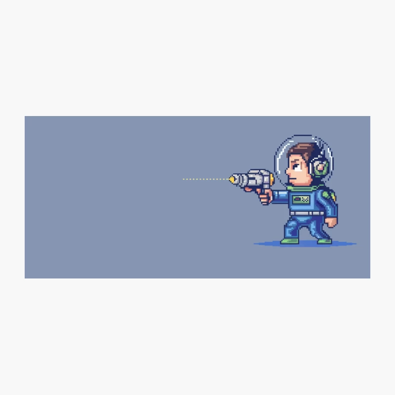 Retro Pixel Art Space Explorer with Ray Gun Coffee Mug