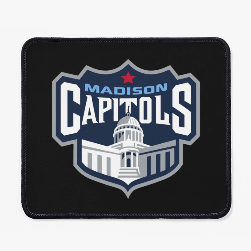 Madison Capitols Hockey Team Logo featuring Wisconsin State Capitol Building Mouse Pad