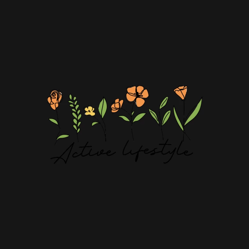 Aktiver Lebensstil mit floralen Designs Herren Langarm T-Shirt