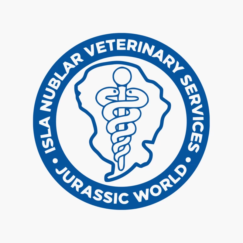 Jurassic World Veterinary Services Logo with Caduceus Symbol Cotton Tote Bag