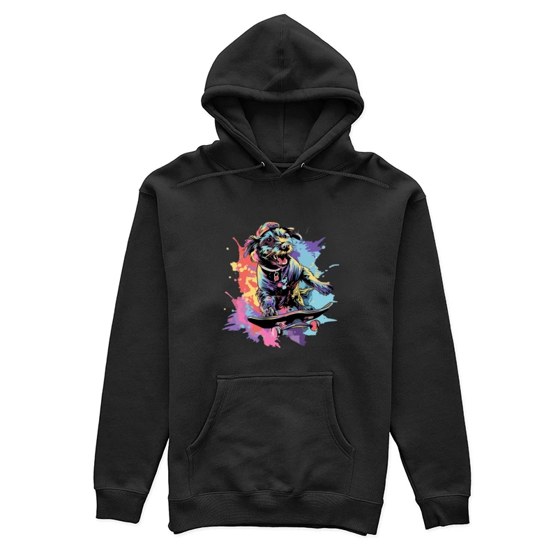 Chien branché en skateboard Femme Sweat à capuche