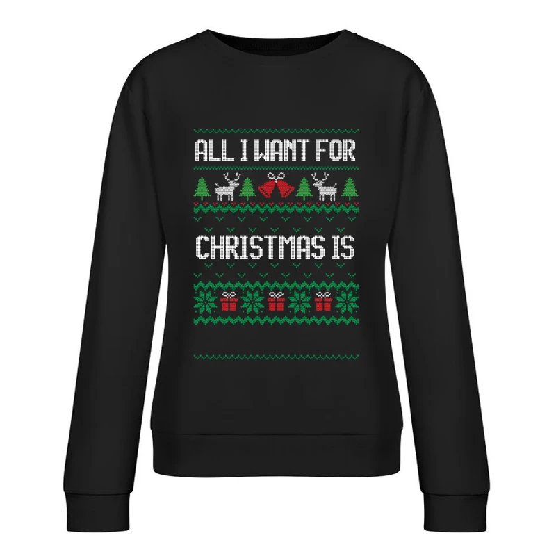 Motif de Noël avec rennes et cloches Femme Sweat-shirt à enfiler