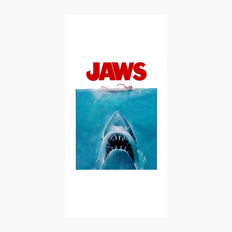 Iconic Jaws Movie Poster: Shark Threatens Swimmer in Ocean iPhone Case