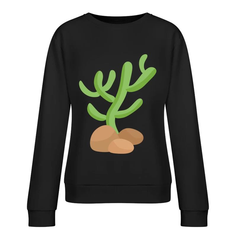 Illustration de cactus sur des rochers Femme Sweat-shirt à enfiler