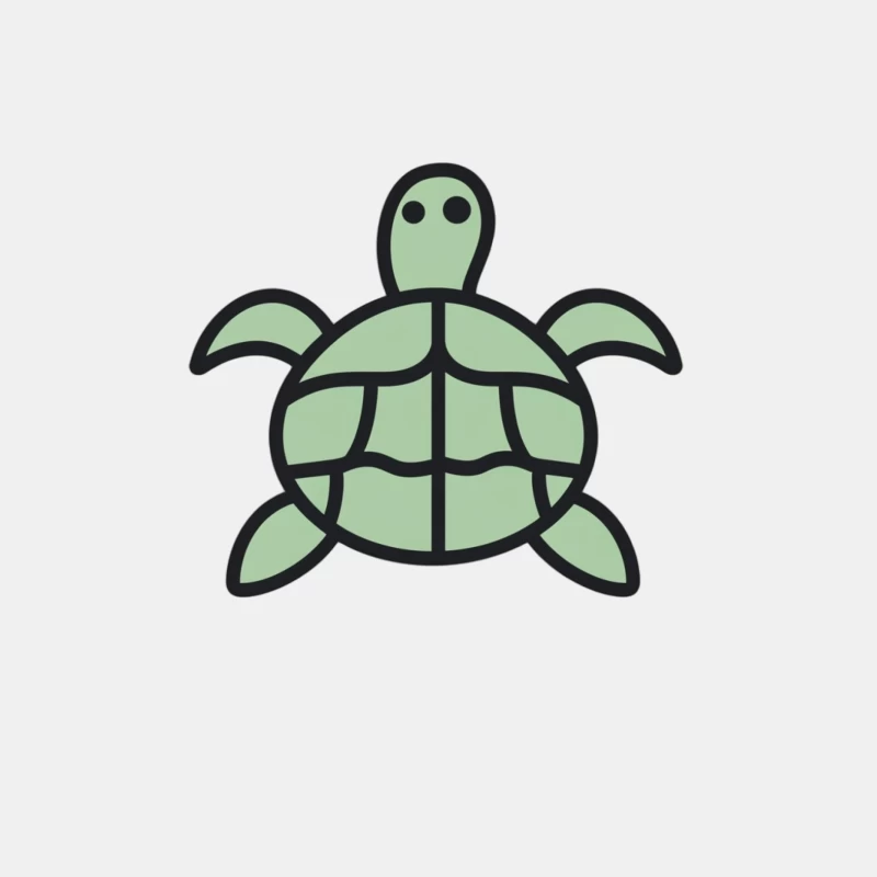 Simple Green Cartoon Turtle Icon Male Tank Top