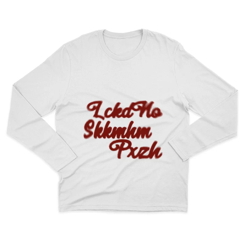 Künstlerischer roter Schriftzug Herren Langarm T-Shirt