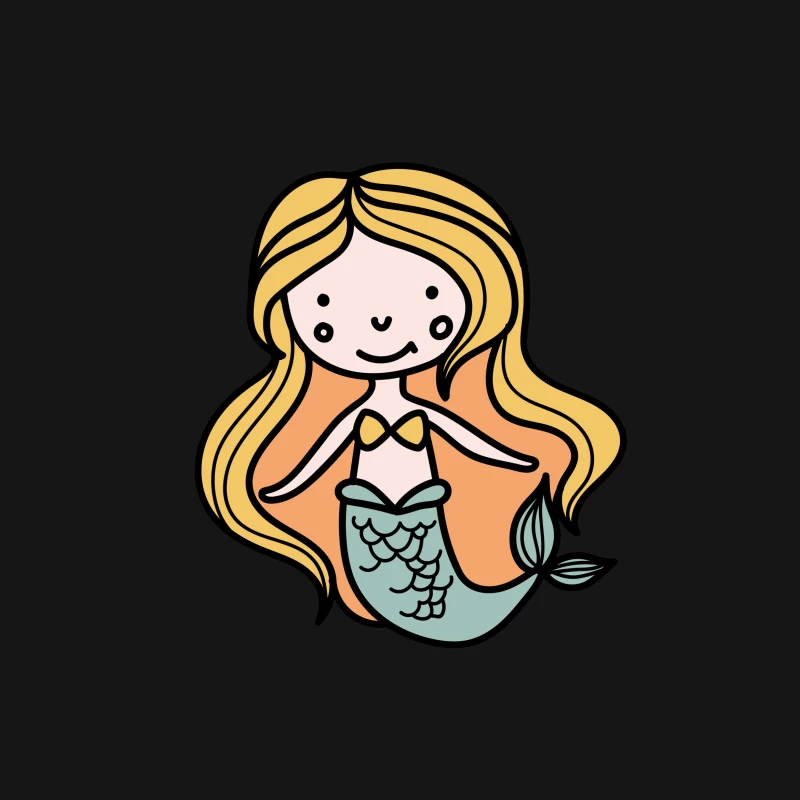 Sirène mignonne en dessin animé Femme T-Shirt
