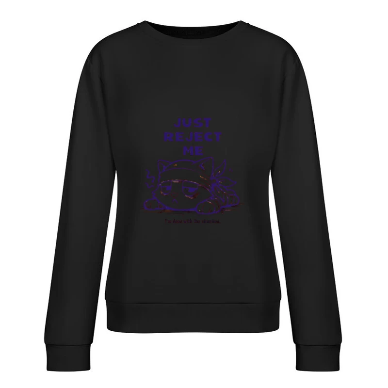 Müde Katze mit Stirnband Damen Pullover Sweatshirt