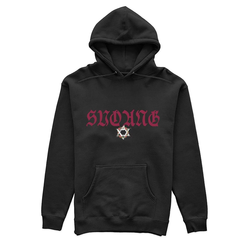 Gotische Schrift und Rosensechseck-Design Damen Pullover Hoodie