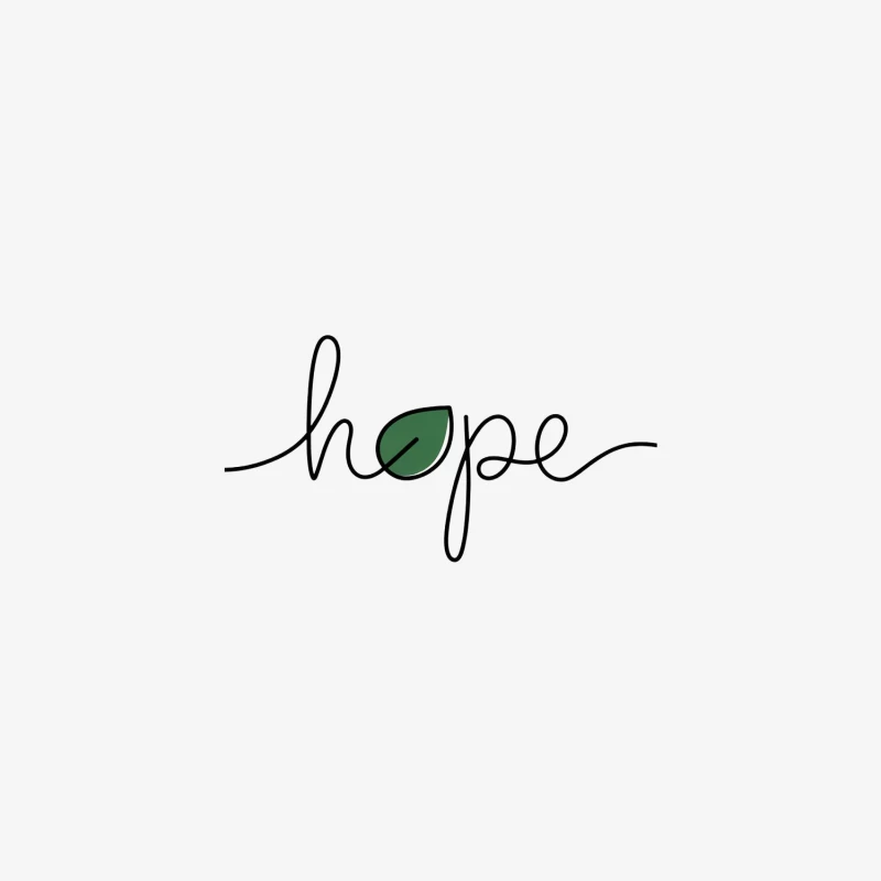 Minimalist Inspirational Hope Typography with Green Leaf Female Long Sleeve T-Shirt
