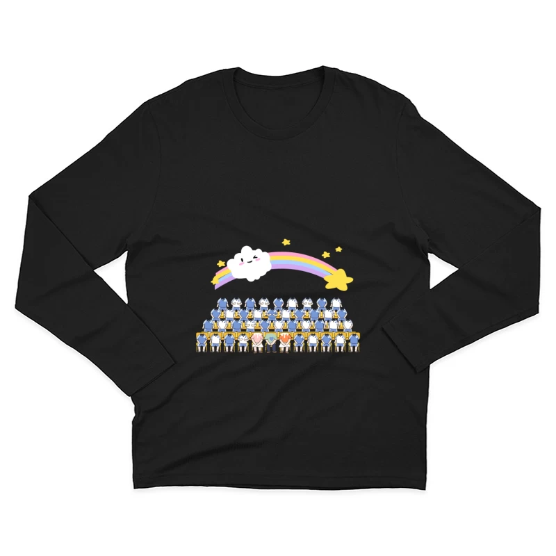 Kawaii Cartoon Bühnenauftritt Herren Langarm T-Shirt