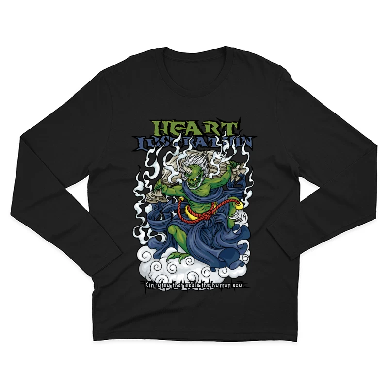 Demon Illustration with Kintsutsu Theme Male Long Sleeve T-Shirt