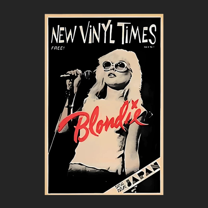 Vintage New Vinyl Times Magazine Cover Featuring Blondie in Black and White Male Pullover Sweatshirt