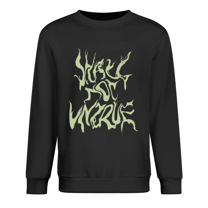 Grün verformte Schrift Herren Pullover Sweatshirt