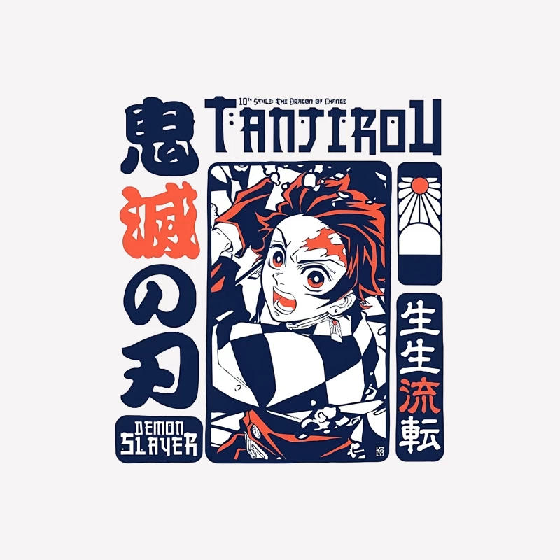 Demon Slayer Tanjiro Design Damen T-Shirt