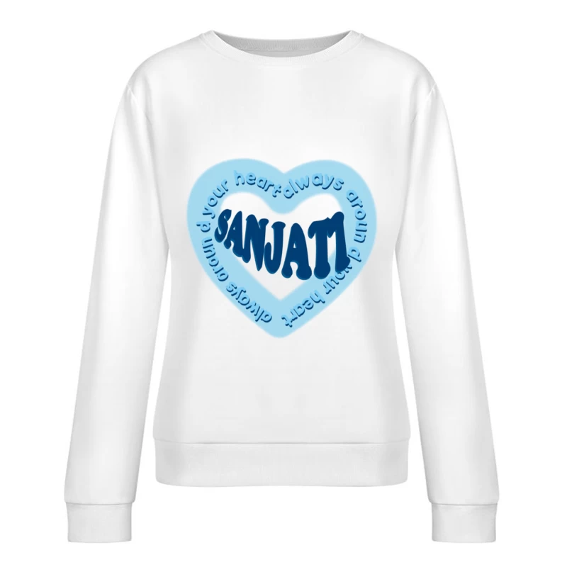 Herzmuster mit Schriftzug Damen Pullover Sweatshirt