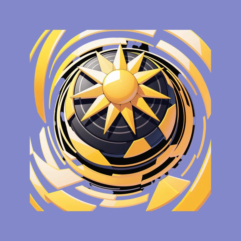 Stylized Sun Icon Design Mouse Pad