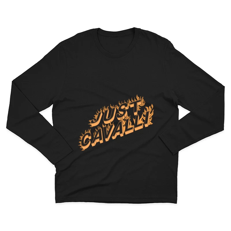 Flammendes Just Cavalli Logo Herren Langarm T-Shirt