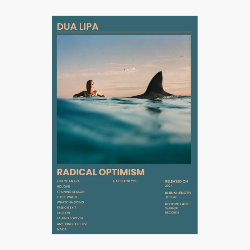 Dua Lipa's "Radical Optimism" Album Cover Features Swimmer and Shark Cotton Tote Bag