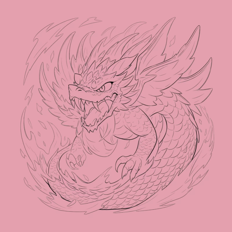 Fierce Dragon Breathing Flames Pin