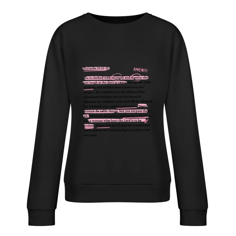 Versets bibliques inspirants sur les femmes fortes Femme Sweat-shirt à enfiler