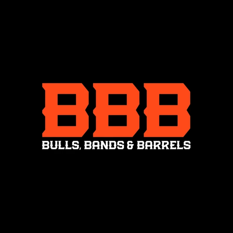 Orange BBB (Bulls Bands & Barrels) Western Event Logo Design Pin