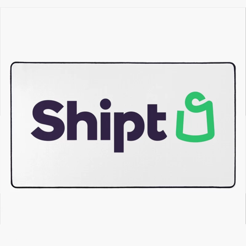 Shipt Modern Minimalist Logo with Green Hanger Icon Desk Mat