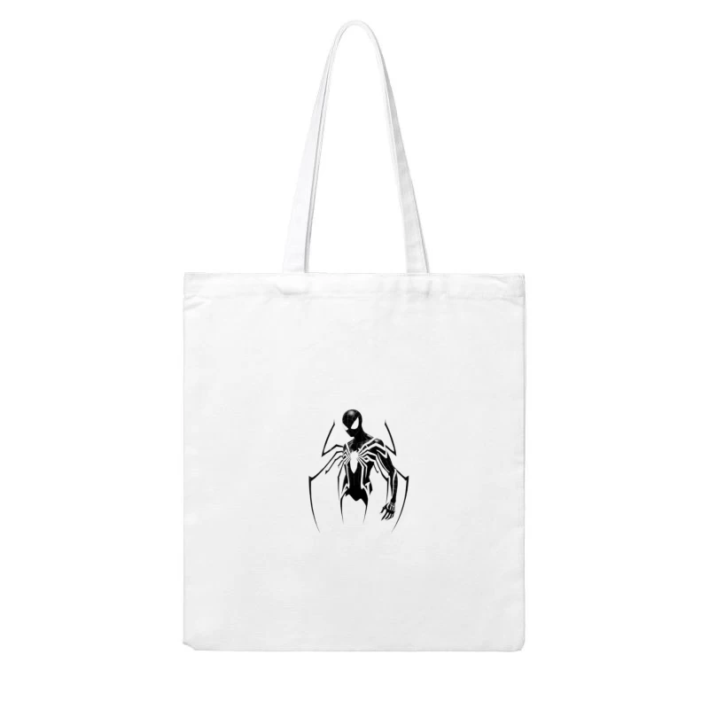 Minimalist Black Suit Spider-Man Symbiote Design Cotton Tote Bag