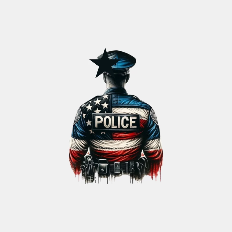 Patriotic Police Art Illustration Male Tank Top